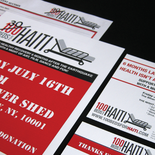 TYTHEdesign - 100 bed for Haiti event collateral